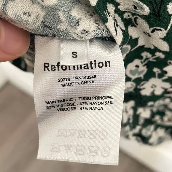Reformation Marlowe Slip Mini Dress Green Floral - Picture 7 of 9
